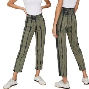 Aritzia Wilfred Free Kelsey Tie-Dye Straight Leg Pants Size 4 High Rise Utility